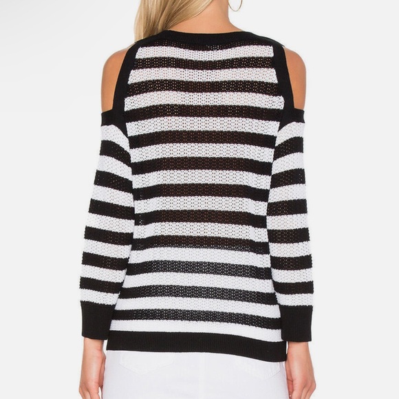 Rag & Bone Black and White Open Shoulder Sweater Size XXS - Picture 5 of 6